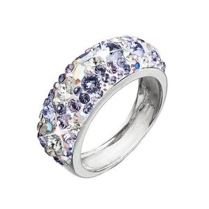 Evolution Group Stříbrný prsten s krystaly Swarovski fialový 35031.3 violet obraz