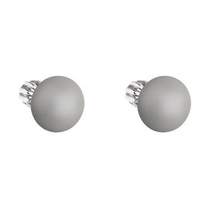 Evolution Group Stříbrné náušnice pecka s perlou Swarovski šedé kulaté 31142.3 pastel grey obraz
