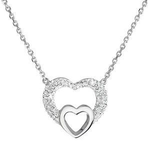 Evolution Group Stříbrný náhrdelník s krystaly Swarovski bílé srdce 32032.1 obraz