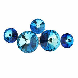 Evolution Group Brož bižuterie se Swarovski krystaly modrá kulatá 58001.5 obraz