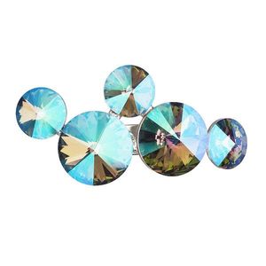 Evolution Group Brož bižuterie se Swarovski krystaly zelená fialová kulatá 58001.5 obraz