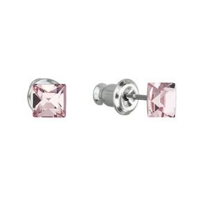 Evolution Group Náušnice bižuterie se Swarovski krystaly růžová čtverec 51052.3 light rose obraz