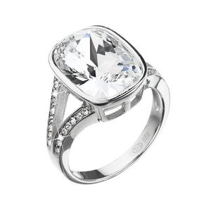 Evolution Group Stříbrný prsten s krystaly Swarovski bílý obdélník 35051.1 obraz