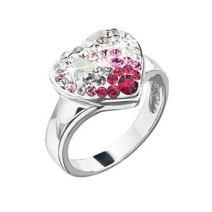Evolution Group Stříbrný prsten s krystaly Swarovski sweet love srdce 35044.3 obraz
