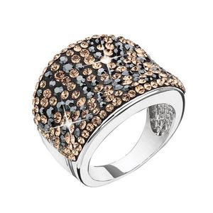 Evolution Group Stříbrný prsten s krystaly Swarovski černo zlatý 35043.4 colorado obraz