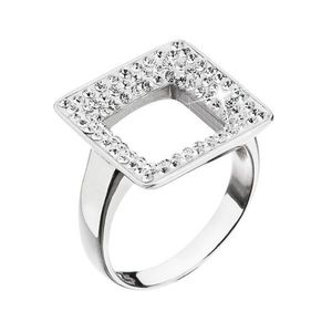 Evolution Group Stříbrný prsten s krystaly Swarovski bílý čtverec 35059.1 obraz