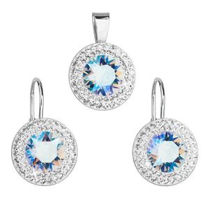 Evolution Group Sada šperků s krystaly Swarovski náušnice a přívěsek modré kulaté 39107.3 light sapphire shimmer obraz