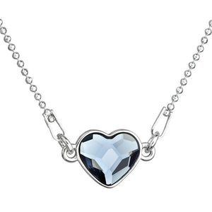 Evolution Group Stříbrný náhrdelník s krystalem Swarovski modré srdce 32061.3 denim blue obraz