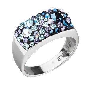 Evolution Group Stříbrný prsten s krystaly Swarovski modrý 35014.3 blue style obraz