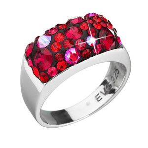 Evolution Group Stříbrný prsten s krystaly Swarovski červený 35014.3 cherry obraz