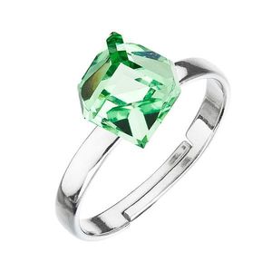 Evolution Group Stříbrný prsten s krystaly zelená kostička 35011.3 obraz
