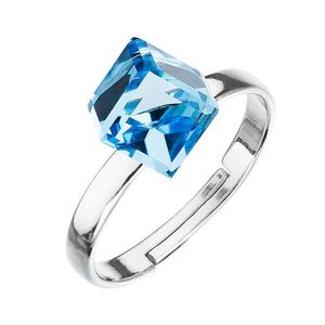 Evolution Group Stříbrný prsten s krystaly modrá kostička 35011.3 obraz