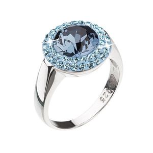 Evolution Group Stříbrný prsten s krystaly modrý kulatý 35025.3 obraz