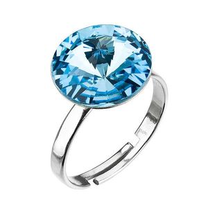 Evolution Group Stříbrný prsten s krystaly modrý 35018.3 aqua obraz