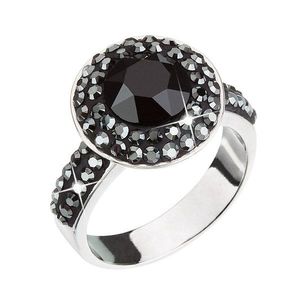 Evolution Group Stříbrný prsten s krystaly černý 35019.5 obraz