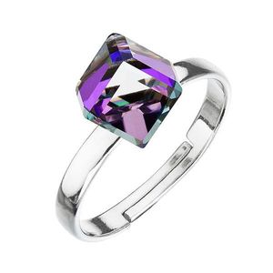 Evolution Group Stříbrný prsten s krystaly fialovo-modrá kostička 35011.5 obraz