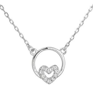 Evolution Group Stříbrný náhrdelník se zirkonem bílé srdce 12021.1 obraz