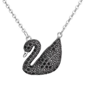Evolution Group Stříbrný náhrdelník se zirkonem černá labuť 12026.3 obraz