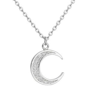 Evolution Group Stříbrný náhrdelník se zirkonem bílý půlměsíc 12028.1 obraz
