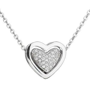Evolution Group Stříbrný náhrdelník se zirkonem bílé srdce 12029.1 obraz