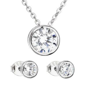 Evolution Group Sada šperků se zirkonem v bílé barvě náušnice a náhrdelník 19006.1 obraz