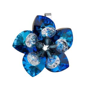 Evolution Group Stříbrný přívěsek s krystalem Swarovski modrá květina 34072.5 obraz