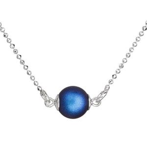 Evolution Group Stříbrný náhrdelník s tmavě modrou matnou perlou 32068.3 obraz