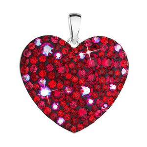 Evolution Group Stříbrný přívěsek s krystaly Swarovski červené srdce 34243.3 cherry obraz