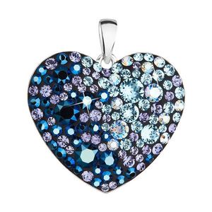 Evolution Group Stříbrný přívěsek s krystaly Swarovski modré srdce 34243.3 blue style obraz