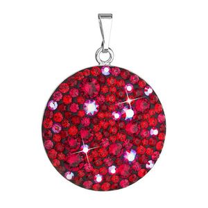 Evolution Group Stříbrný přívěsek s krystaly Swarovski červený kulatý 34131.3 cherry obraz