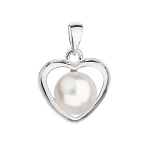 Evolution Group Stříbrný přívěsek s bílou Swarovski perlou srdce 34246.1 obraz