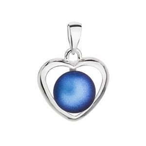 Evolution Group Stříbrný přívěsek s tmavě modrou matnou Swarovski perlou srdce 34246.3 obraz