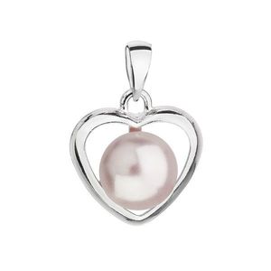 Evolution Group Stříbrný přívěsek s růžovou Swarovski perlou srdce 34246.3 obraz