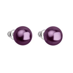 Evolution Group Náušnice bižuterie s perlou fialové kulaté 71070.3 obraz
