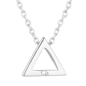 Evolution Group Stříbrný náhrdelník se zirkonem bílý trojúhelník 12016.1 obraz