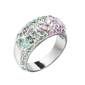 Evolution Group Stříbrný prsten s krystaly Swarovski mix barev 35046.3 sakura obraz