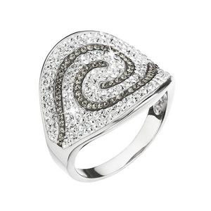 Evolution Group Stříbrný prsten s krystaly Swarovski bílo-šedý 35052.3 obraz