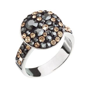 Evolution Group Stříbrný prsten s krystaly Swarovski zlato černý 35054.4 colorado obraz