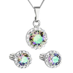 Evolution Group Sada šperků s krystaly Swarovski náušnice, řetízek a přívěsek zelené fialové kulaté 39352.5 paradise shine obraz