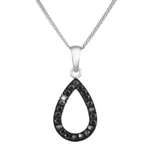 Evolution Group Stříbrný náhrdelník s krystaly Swarovski černá slza 72059.5 obraz