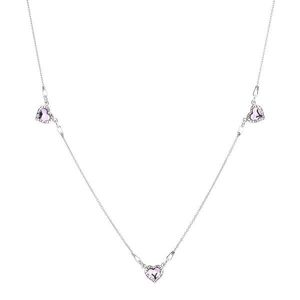 Evolution Group Stříbrný náhrdelník s krystaly Swarovski růžové srdce 72060.3 obraz