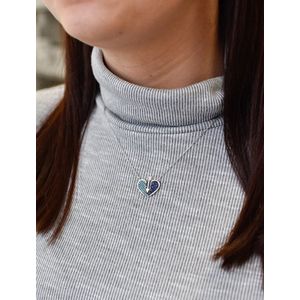 Evolution Group Stříbrný náhrdelník s krystaly modré srdce 72019 obraz