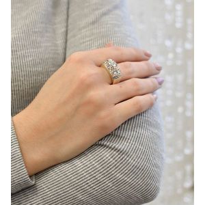 Evolution Group Stříbrný prsten s krystaly Swarovski mix barev zlatý 75012.3 obraz