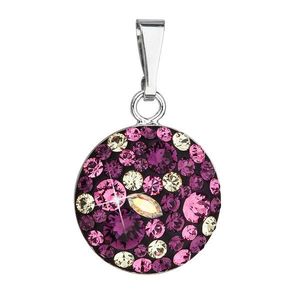 Evolution Group Stříbrný přívěsek s krystaly Swarovski fialový kulatý 34225.3 amethyst obraz