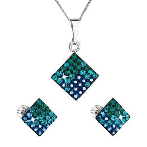 Evolution Group Sada šperků s krystaly Swarovski náušnice, řetízek a přívěsek zelený kosočtverec 39126.3 magic green obraz