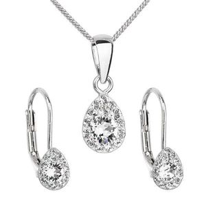 Evolution Group Sada šperků s krystaly Swarovski náušnice, řetízek a přívěsek bílá 79044.1 obraz