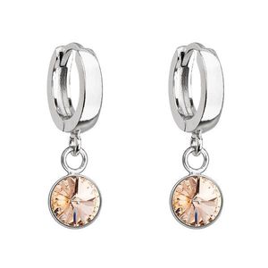 Evolution Group Stříbrné visací náušnice kroužky se Swarovski krystalem 31300.3 lt. peach obraz