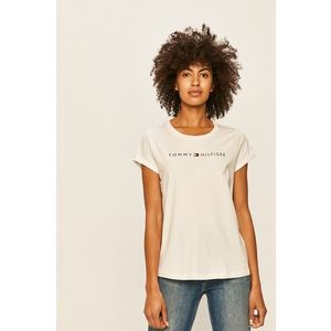 Tommy Hilfiger dámské bílé tričko s potiskem obraz