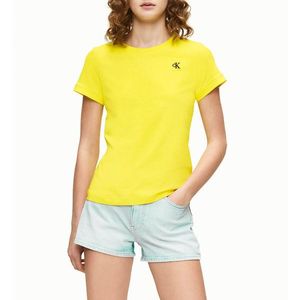 Calvin Klein dámské žluté tričko Embroidery obraz