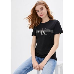 Calvin Klein dámské černé tričko Metallic obraz